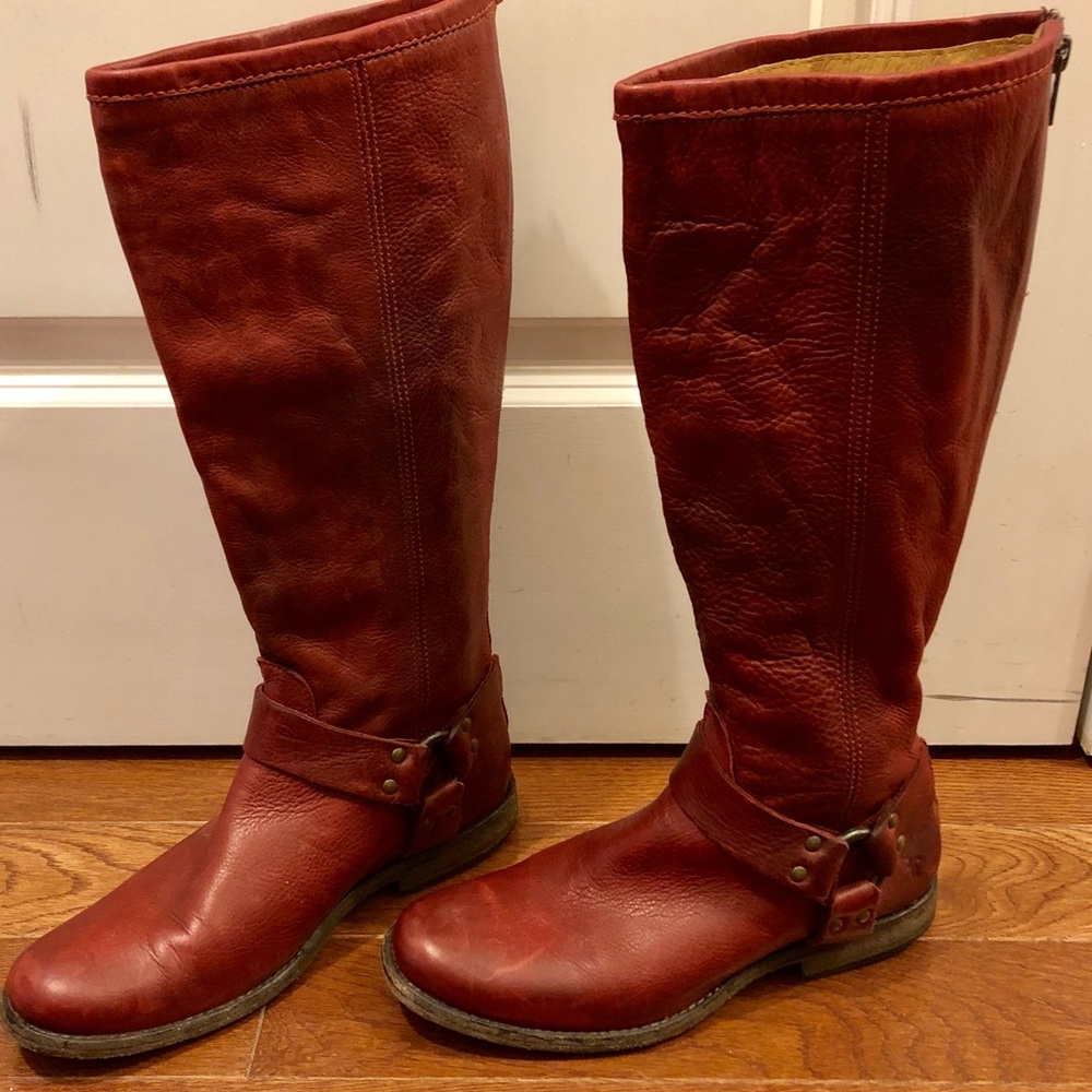 Frye Burnt Red Tall Boots